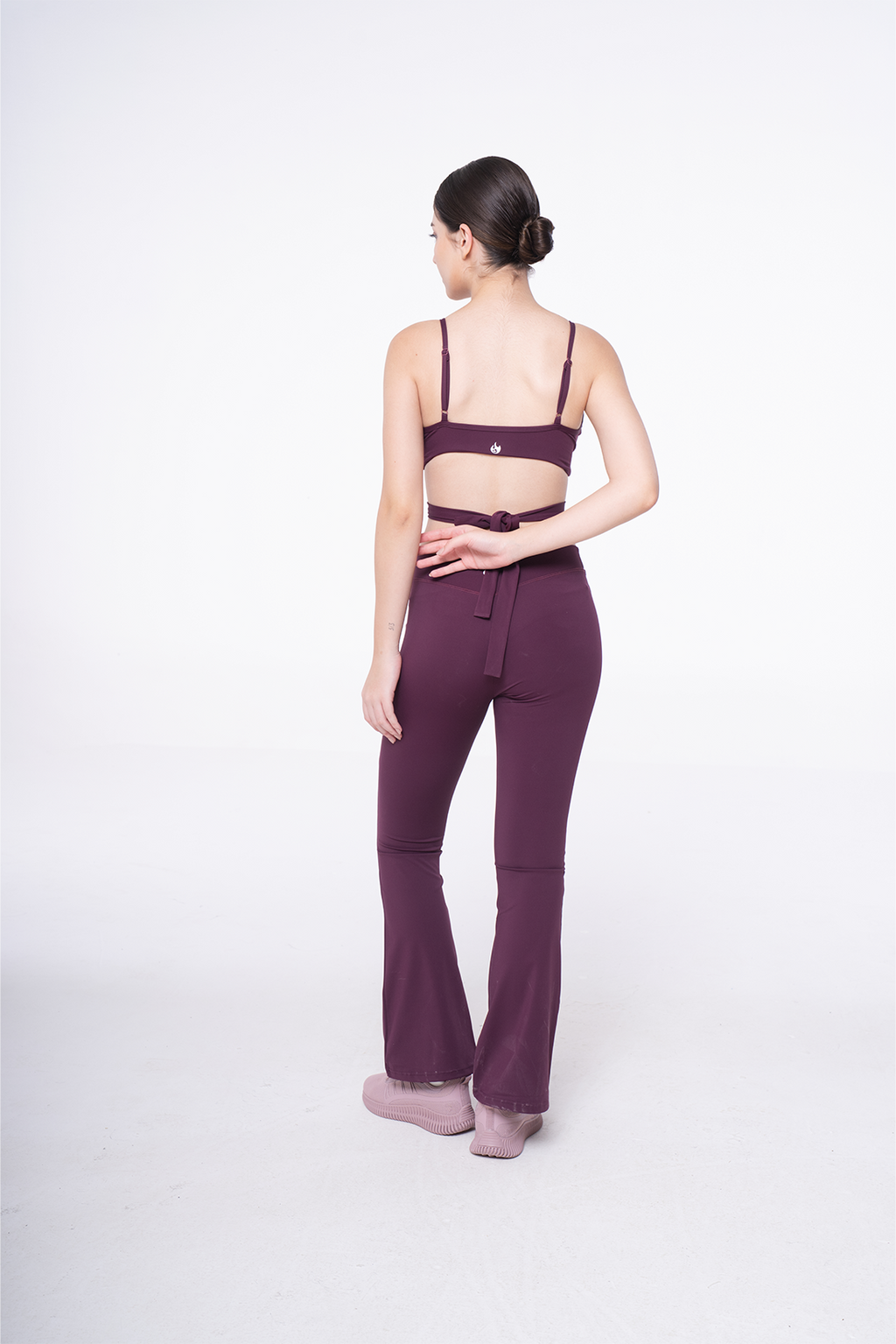 Reverance Bra Top Burgundy & Boot Flare Leggings