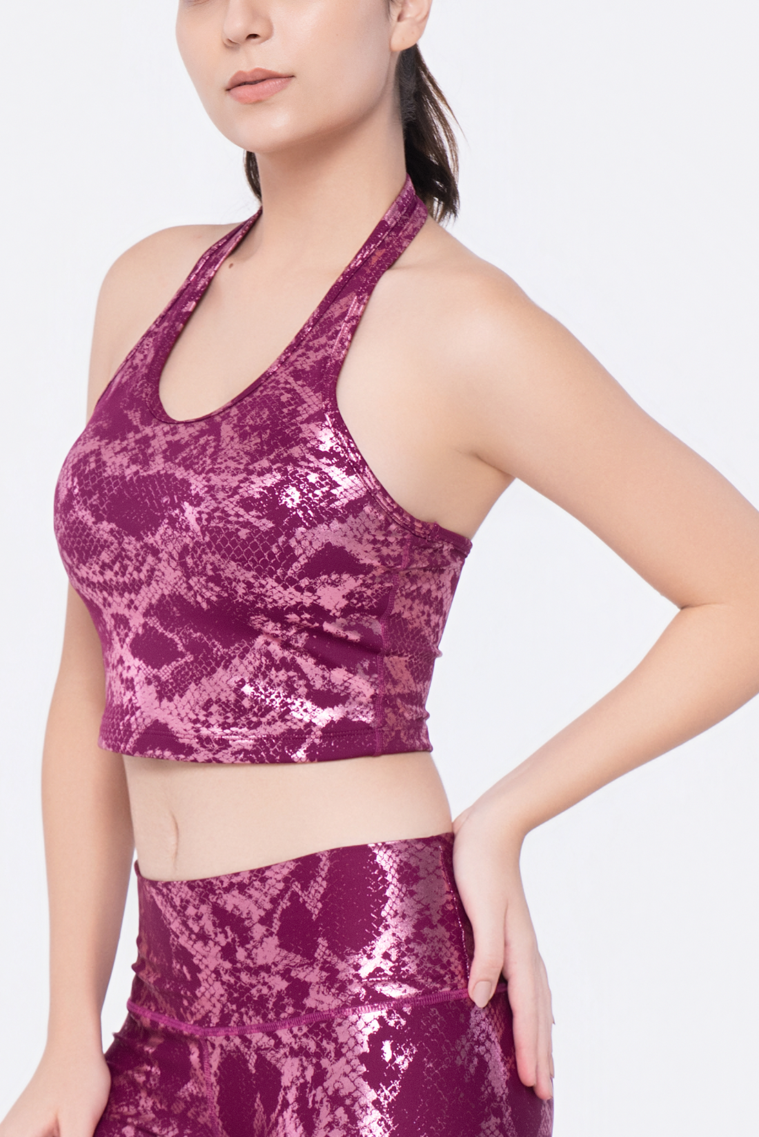 Rose Metallic Halter Top