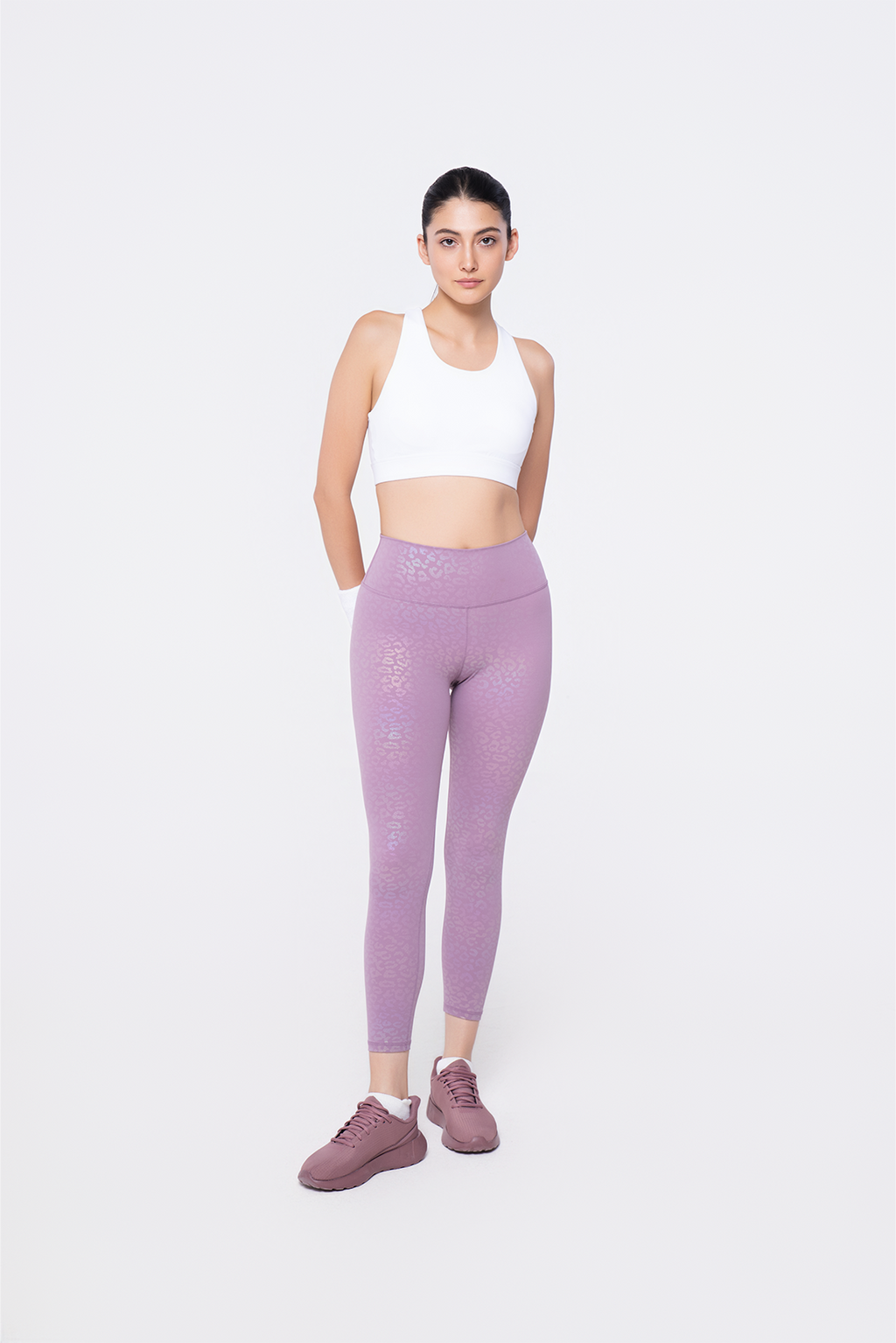 Interlace Bra Top & Iridescent Cheetah Leggings