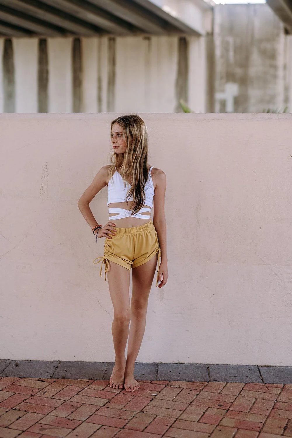 Youth Yellow Urban String Shorts