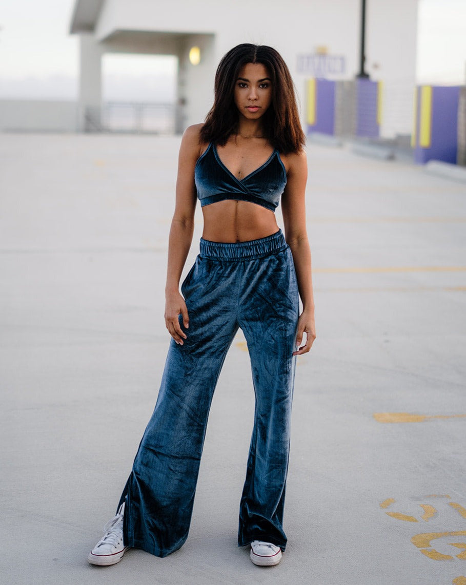 Slate Blue Starry Triangle Top