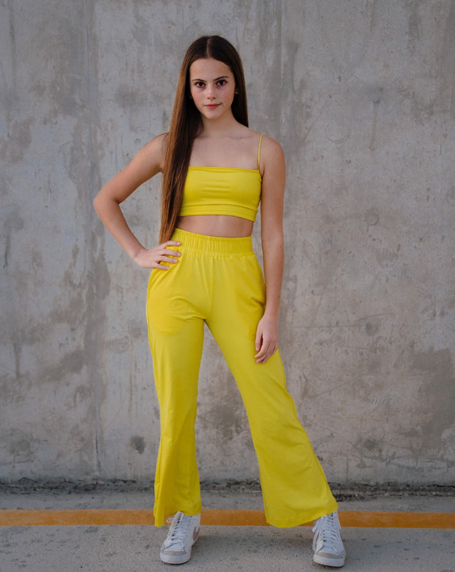 Sunglow Yellow Track Bandeau Top