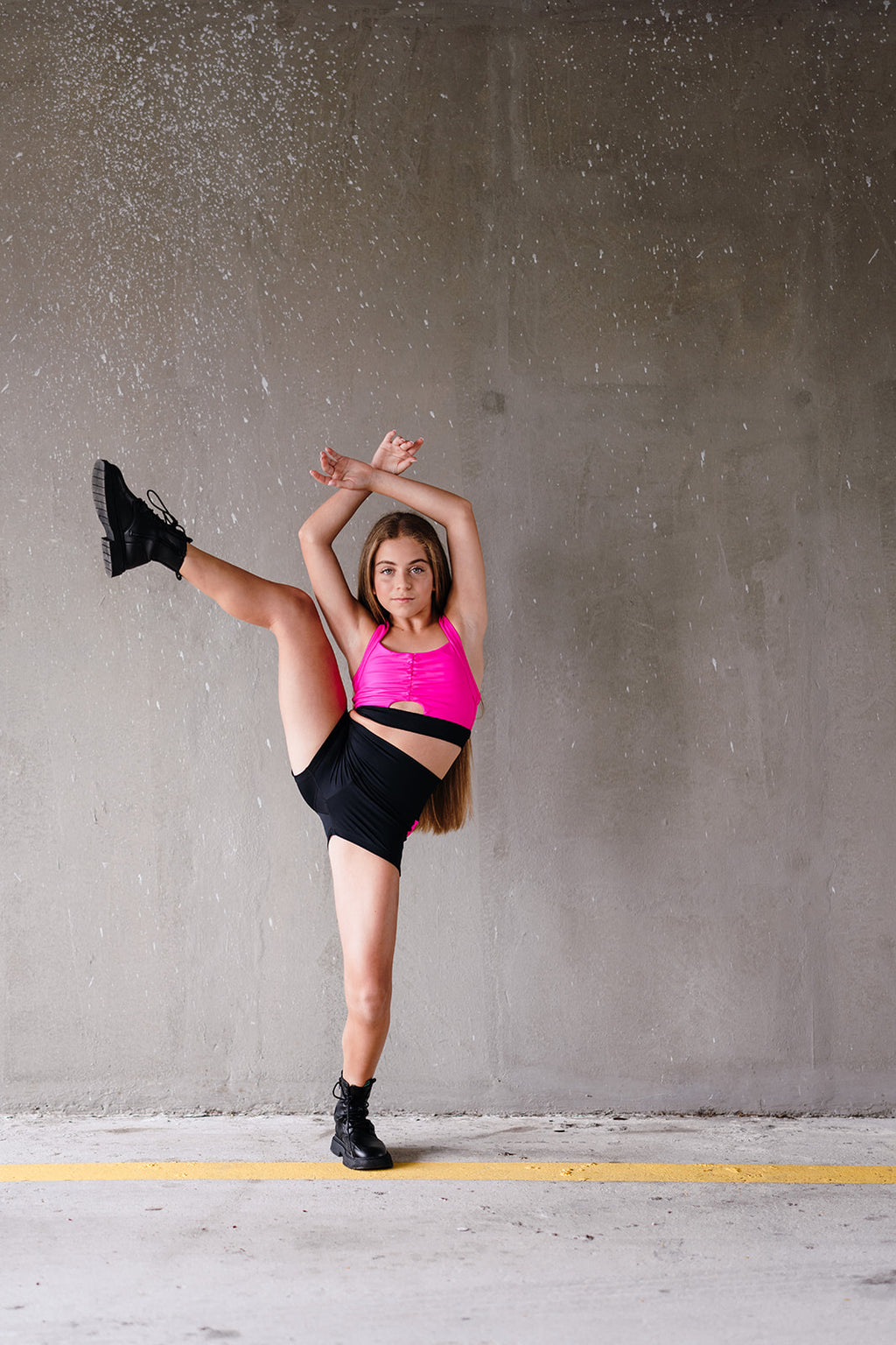 Youth Fuchsia Striped Shortie