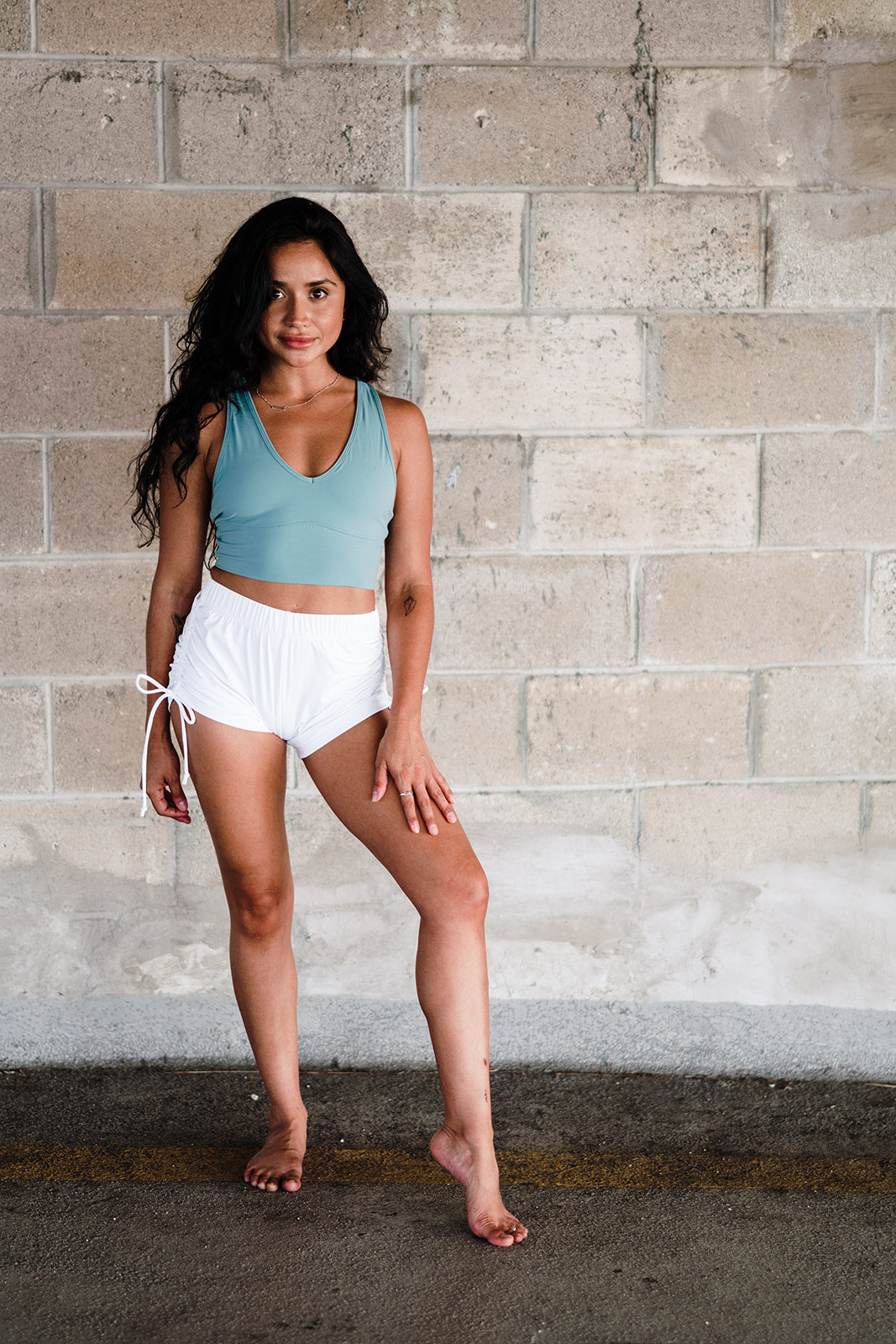 Youth White String Shorts