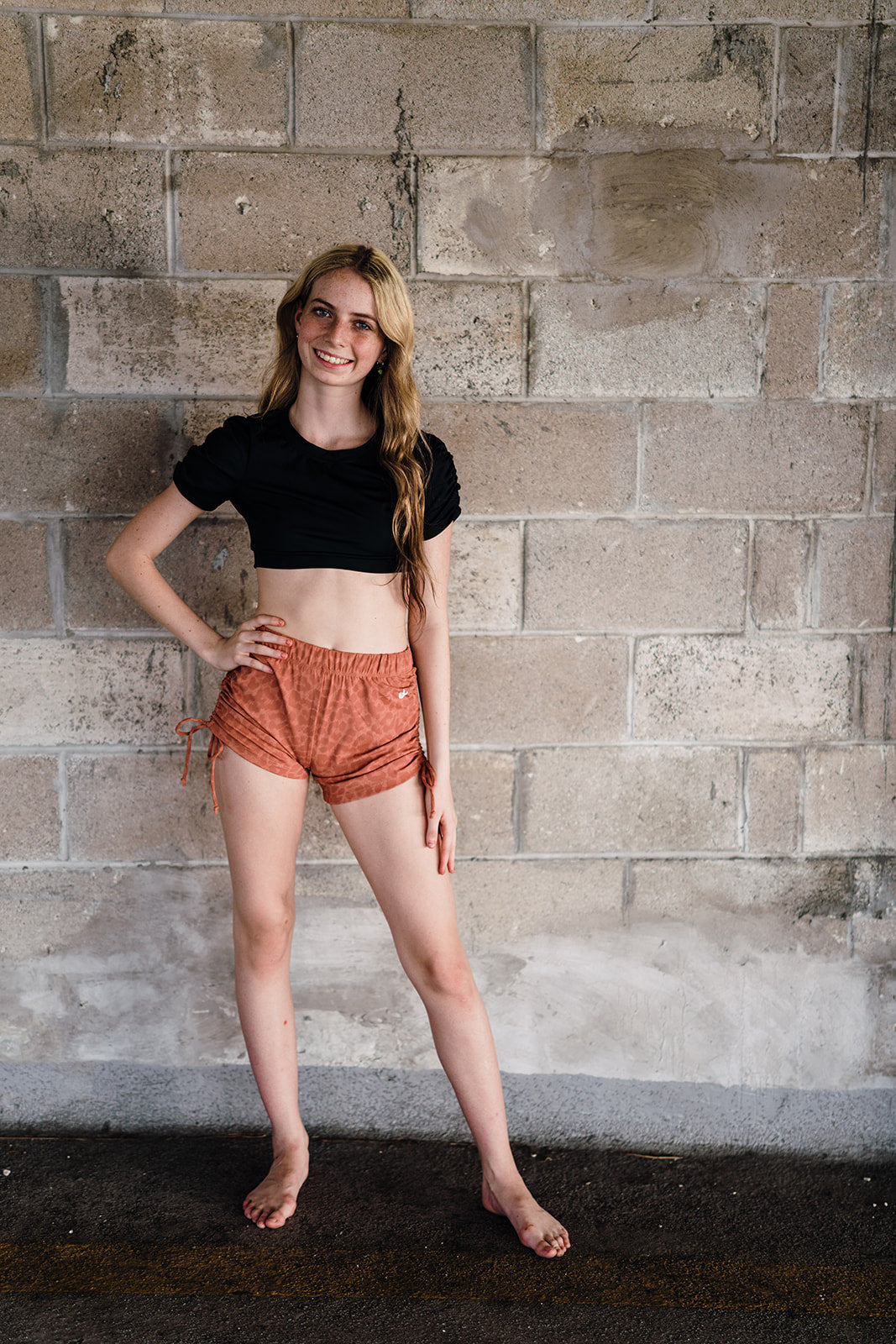 Rust Orange Cheetah String Shorts
