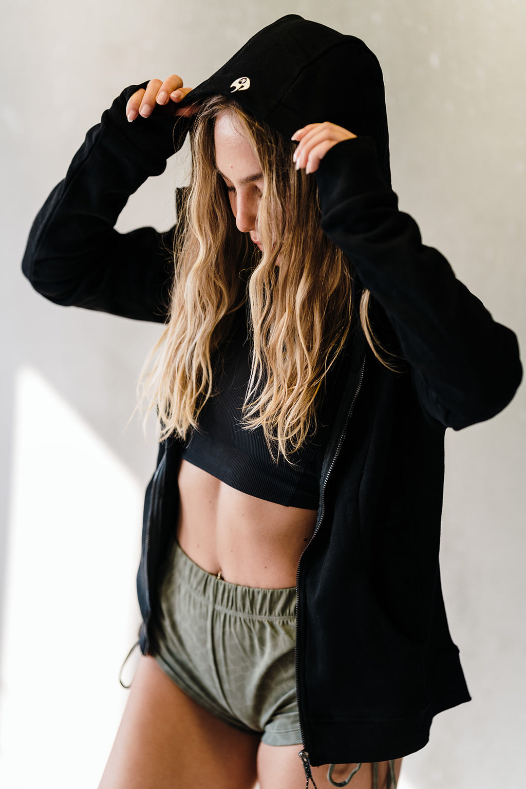 Youth Army Green Cheetah String Shorts