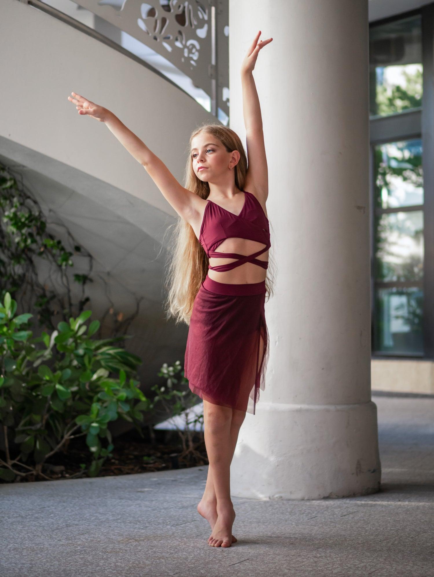 Youth Cabernet Reverence Bra Top - Werk Dancewear