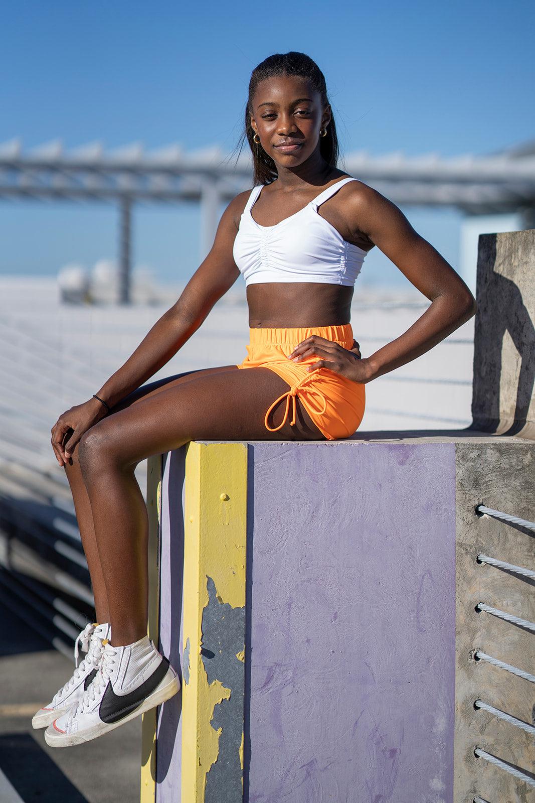 Youth Tangerine Electric String Shorts - Werk Dancewear