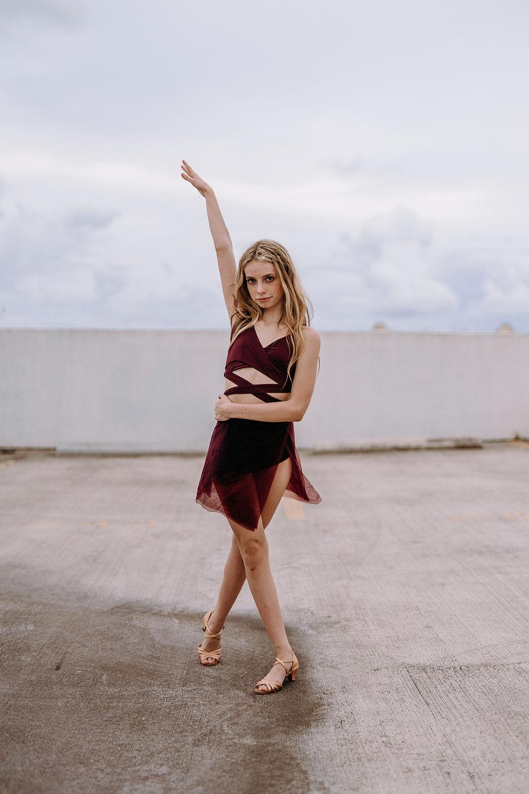 Youth Cabernet Reverence Bra Top - Werk Dancewear