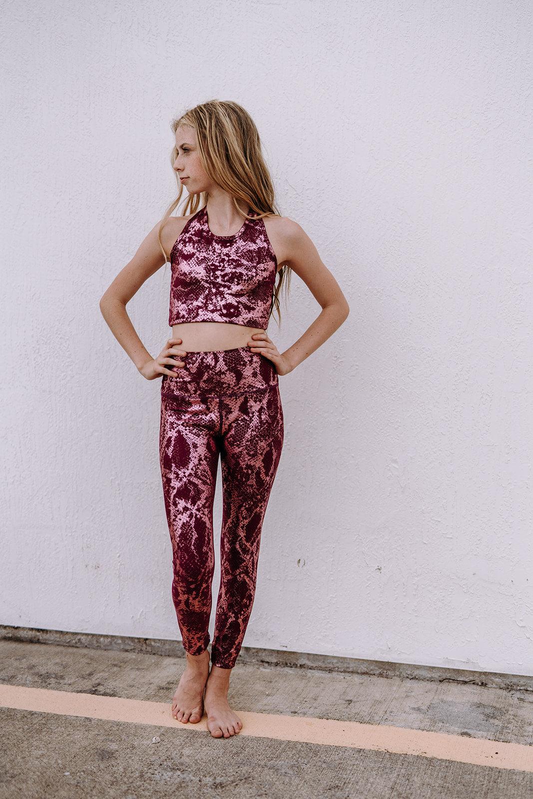 Youth Rose Metallic Leggings - Werk Dancewear